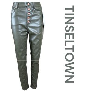 TINSELTOWN (Macy's) Hi-Rise Vintage Skinny Vegan Leather Trousers, Size 5/27.